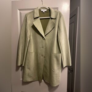 Faux Leather Green Coat